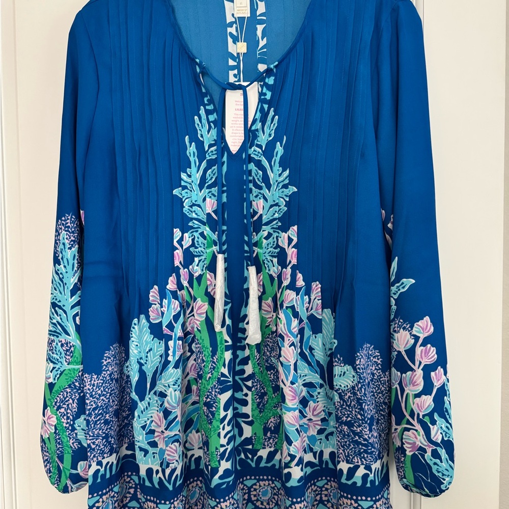 Lilly Pulitzer Lileeze NWT Blue, Pink Blouse